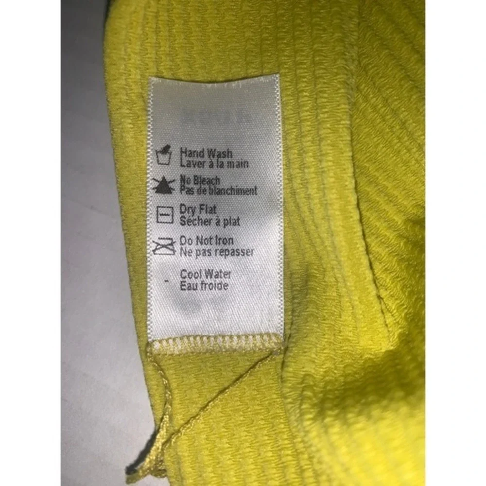 L SPACE Ribbed High Waist Bikini Bottoms Lime Green XS TP‎